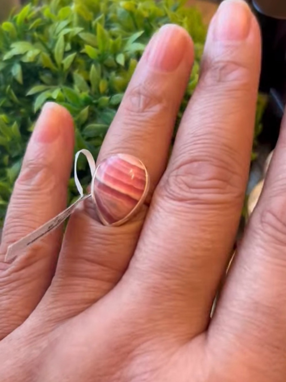 Rhodochrosite Sterling Silver Size 7 Ring NWT